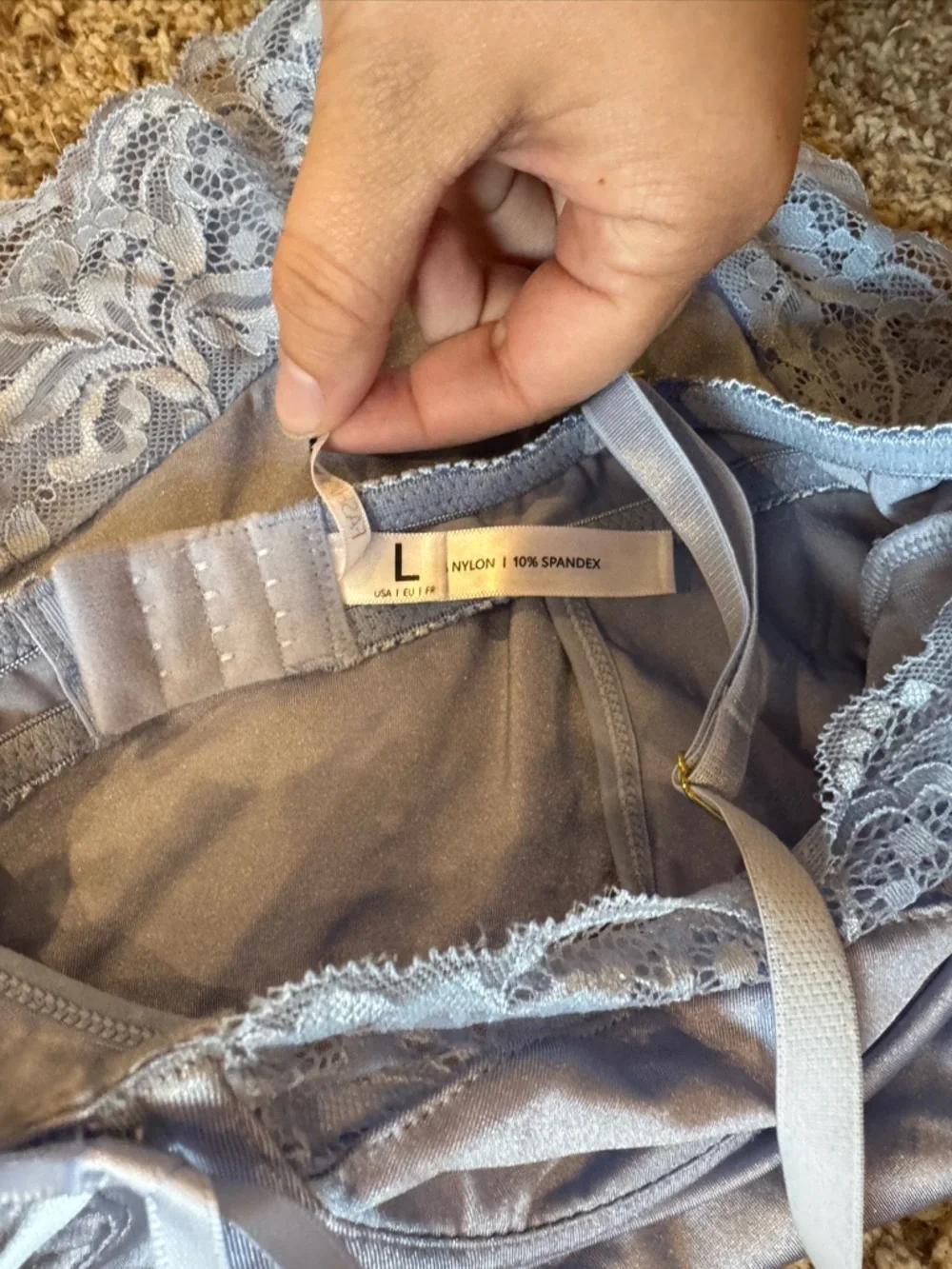 Fashion Nova Late Last Night Teddy Bodysuit NWT Size Large - Picture 7 of 7